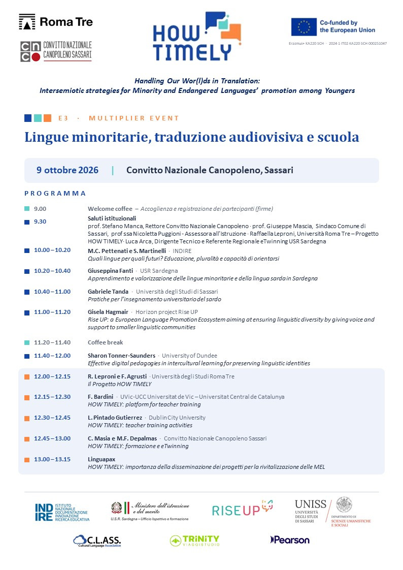 E3 HOW TIMELY Multiplier Event Sassari, 9th October 2026